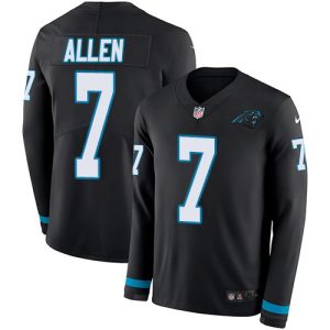 Eye   catching Exclusive Panthers #7 Kyle Allen Black Team Color Men's Stitched NFL Limited Therma Long Sleeve Jersey for a Stylish Sporting Appearance