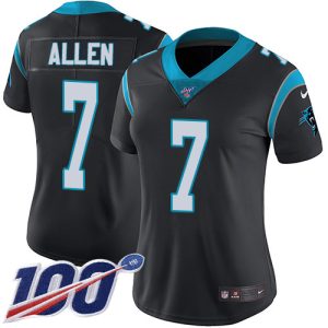 Classic Authentic Exclusive Panthers #7 Kyle Allen Black Team Color Women's Stitched NFL 100th Season Vapor Limited Jersey to Stand Out in the Crowd