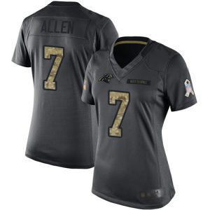 Trendy Gorgeous Eye   catching Fashionable Panthers #7 Kyle Allen Black Women's Stitched NFL Limited 2016 Salute to Service Jersey to Show Your Support