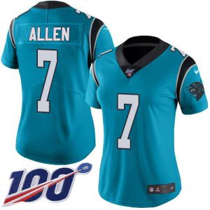 Trendy High Quality Unique Fantastic Panthers #7 Kyle Allen Blue Alternate Women's Stitched NFL 100th Season Vapor Limited Jersey for an Unforgettable Season