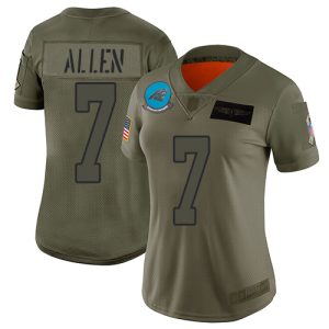Distinctive Modern Chic Fantastic Panthers #7 Kyle Allen Camo Women's Stitched NFL Limited 2019 Salute to Service Jersey for an Unforgettable Season