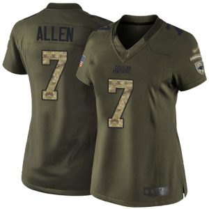 Handsome Fashionable Panthers #7 Kyle Allen Green Women's Stitched NFL Limited 2015 Salute to Service Jersey for Game Day