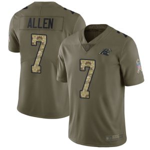 Chic Fabulous Premium Cozy Panthers #7 Kyle Allen Olive/Camo Men's Stitched NFL Limited 2017 Salute To Service Jersey for Game Day