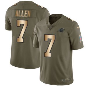 Unique Eye   catching Trendy Superb Panthers #7 Kyle Allen Olive/Gold Men's Stitched NFL Limited 2017 Salute To Service Jersey for True Fans