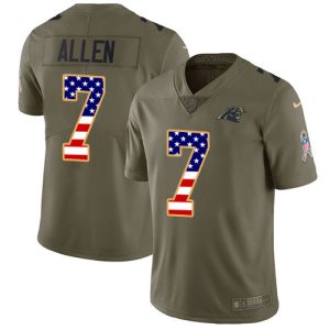 Modern Fabulous Alluring Elegant Panthers #7 Kyle Allen Olive/USA Flag Men's Stitched NFL Limited 2017 Salute To Service Jersey for True Fans