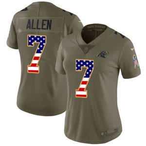 Luxurious Vibrant Dashing Panthers #7 Kyle Allen Olive/USA Flag Women's Stitched NFL Limited 2017 Salute to Service Jersey for Game Day