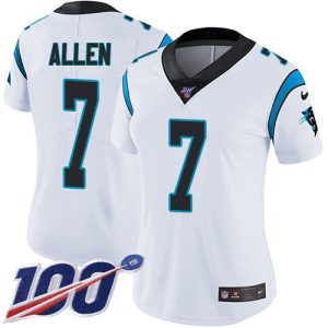 Fashionable Smart Stunning Dashing Panthers #7 Kyle Allen White Women's Stitched NFL 100th Season Vapor Limited Jersey for a Memorable Fan Moment