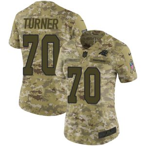 Outstanding Smart Cool Exclusive Panthers #70 Trai Turner Camo Women's Stitched NFL Limited 2018 Salute to Service Jersey for the Ultimate Fan Experience