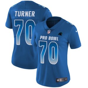Stylish Authentic Panthers #70 Trai Turner Royal Women's Stitched NFL Limited NFC 2019 Pro Bowl Jersey for a Stylish Sporting Appearance