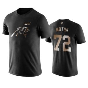 Graceful Trendy Attractive Impressive Panthers #72 Taylor Moton Black NFL Black Golden 100th Season T-Shirts to Elevate Your Game Day Look
