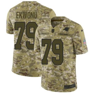 Marvelous Chic Handsome Panthers #79 Ikem Ekwonu Camo Men's Stitched NFL Limited 2018 Salute To Service Jersey for True Fans
