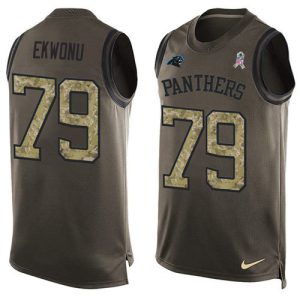 Fashionable Alluring Sleek Panthers #79 Ikem Ekwonu Green Men's Stitched NFL Limited Salute To Service Tank Top Jersey to Show Your Support