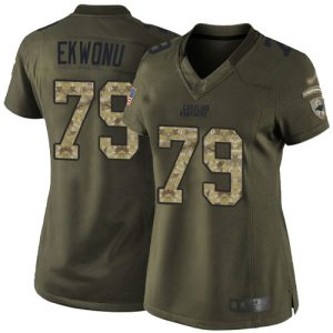 Outstanding Authentic Panthers #79 Ikem Ekwonu Green Women's Stitched NFL Limited 2015 Salute to Service Jersey to Elevate Your Game Day Look