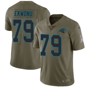 Attractive Sturdy Panthers #79 Ikem Ekwonu Olive Men's Stitched NFL Limited 2017 Salute To Service Jersey to Elevate Your Game Day Look