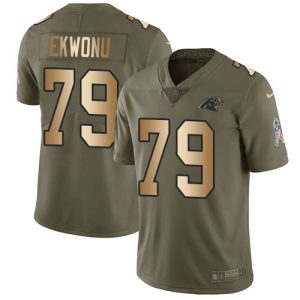 Impressive Fabulous Stunning Panthers #79 Ikem Ekwonu Olive/Gold Youth Stitched NFL Limited 2017 Salute To Service Jersey to Elevate Your Game Day Look