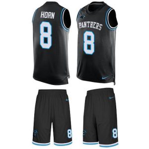 Smart Handsome Panthers #8 Jaycee Horn Black Team Color Men's Stitched NFL Limited Tank Top Suit Jersey to Boost Team Spirit