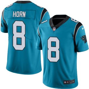 Modern Stunning Panthers #8 Jaycee Horn Blue Youth Stitched NFL Limited Rush Jersey to Stand Out in the Crowd