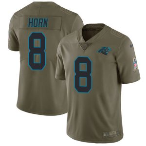 Fantastic Authentic Panthers #8 Jaycee Horn Olive Youth Stitched NFL Limited 2017 Salute To Service Jersey for a Memorable Fan Moment