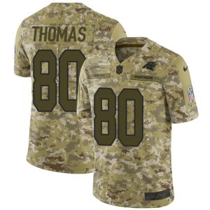 Stylish Classic Panthers #80 Ian Thomas Camo Men's Stitched NFL Limited 2018 Salute To Service Jersey to Boost Team Spirit