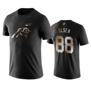 Sleek Handsome Eye   catching Elegant Panthers #88 Greg Olsen Black NFL Black Golden 100th Season T-Shirts to Show Your Support