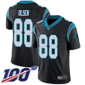 Graceful Sleek Panthers #88 Greg Olsen Black Team Color Men's Stitched NFL 100th Season Vapor Limited Jersey to Show Your Support