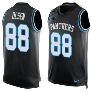 Luxurious Modern Gorgeous Alluring Panthers #88 Greg Olsen Black Team Color Men's Stitched NFL Limited Tank Top Jersey to Show Your Support