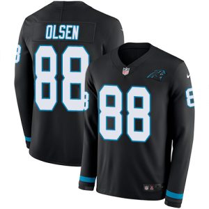 Alluring Unique Stunning Panthers #88 Greg Olsen Black Team Color Men's Stitched NFL Limited Therma Long Sleeve Jersey for the Ultimate Fan Experience