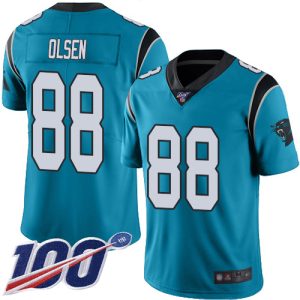 Dashing Marvelous Handsome Panthers #88 Greg Olsen Blue Men's Stitched NFL Limited Rush 100th Season Jersey for a Memorable Fan Moment