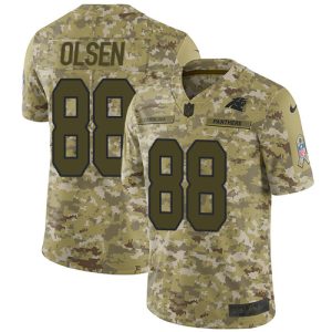 Graceful Premium Panthers #88 Greg Olsen Camo Youth Stitched NFL Limited 2018 Salute to Service Jersey to Show Your Support