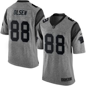 Exclusive Authentic Panthers #88 Greg Olsen Gray Men's Stitched NFL Limited Gridiron Gray Jersey for True Fans