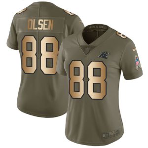 Trendy Fantastic Panthers #88 Greg Olsen Olive/Gold Women's Stitched NFL Limited 2017 Salute to Service Jersey for an Unforgettable Season