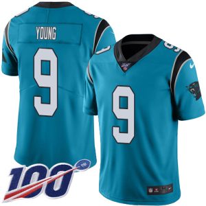 Fashionable Smart Panthers #9 Bryce Young Blue Alternate Men's Stitched NFL 100th Season Vapor Untouchable Limited Jersey for Game Day