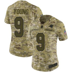Cozy Modern Panthers #9 Bryce Young Camo Women's Stitched NFL Limited 2018 Salute To Service Jersey for the Ultimate Fan Experience