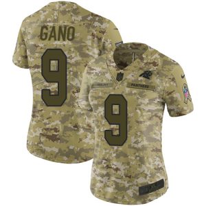 Luxurious Alluring Eye   catching Comfortable Panthers #9 Graham Gano Camo Women's Stitched NFL Limited 2018 Salute to Service Jersey to Elevate Your Game Day Look