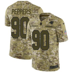 Impressive Fantastic Panthers #90 Julius Peppers Camo Men's Stitched NFL Limited 2018 Salute To Service Jersey to Boost Team Spirit