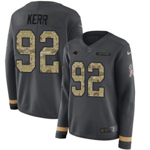 Trendy Attractive Panthers #92 Zach Kerr Anthracite Salute to Service Women's Stitched NFL Limited Therma Long Sleeve Jersey for the Ultimate Fan Experience