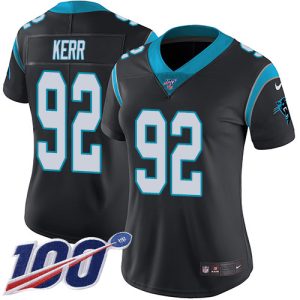 Chic Modern Panthers #92 Zach Kerr Black Team Color Women's Stitched NFL 100th Season Vapor Untouchable Limited Jersey to Boost Team Spirit