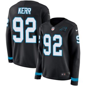 Impressive Cozy Vibrant Sleek Panthers #92 Zach Kerr Black Team Color Women's Stitched NFL Limited Therma Long Sleeve Jersey for True Fans