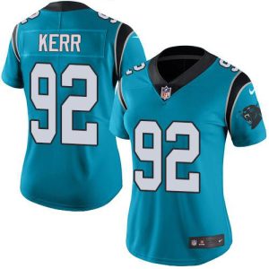 Exclusive Alluring Panthers #92 Zach Kerr Blue Women's Stitched NFL Limited Rush Jersey to Elevate Your Game Day Look