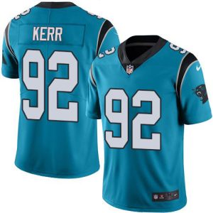 Fashionable Vibrant Exclusive Panthers #92 Zach Kerr Blue Youth Stitched NFL Limited Rush Jersey to Stand Out in the Crowd