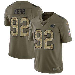 Authentic Vibrant Classic Panthers #92 Zach Kerr Olive/Camo Men's Stitched NFL Limited 2017 Salute To Service Jersey to Elevate Your Game Day Look
