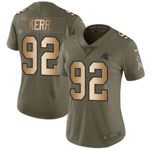 Classic Luxurious Dashing Panthers #92 Zach Kerr Olive/Gold Women's Stitched NFL Limited 2017 Salute To Service Jersey for a Memorable Fan Moment