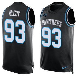 Vibrant Sturdy Panthers #93 Gerald McCoy Black Team Color Men's Stitched NFL Limited Tank Top Jersey to Elevate Your Game Day Look