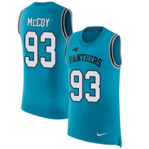 Handsome Stunning Panthers #93 Gerald McCoy Blue Alternate Men's Stitched NFL Limited Rush Tank Top Jersey for Game Day