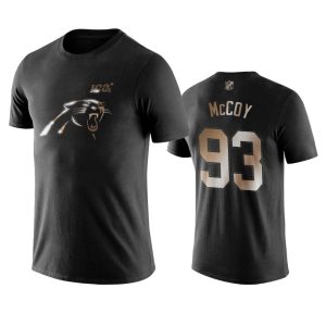 Unique Cool High Quality Attractive Panthers #93 Gerald Mccoy Black NFL Black Golden 100th Season T-Shirts to Boost Team Spirit