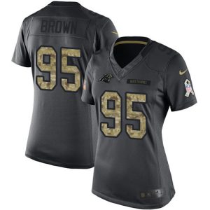 Luxurious Smart Marvelous Classic Panthers #95 Derrick Brown Black Women's Stitched NFL Limited 2016 Salute to Service Jersey for an Unforgettable Season