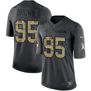 Premium Authentic Stylish Elegant Panthers #95 Derrick Brown Black Youth Stitched NFL Limited 2016 Salute to Service Jersey to Boost Team Spirit