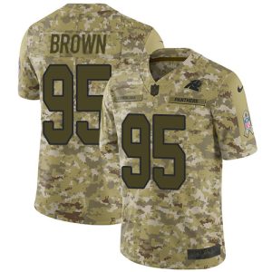 Outstanding Handsome Panthers #95 Derrick Brown Camo Men's Stitched NFL Limited 2018 Salute To Service Jersey to Stand Out in the Crowd
