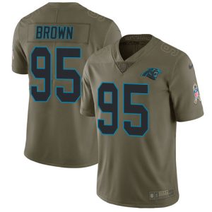 Sturdy Unique Comfortable High Quality Panthers #95 Derrick Brown Olive Youth Stitched NFL Limited 2017 Salute To Service Jersey for a Memorable Fan Moment