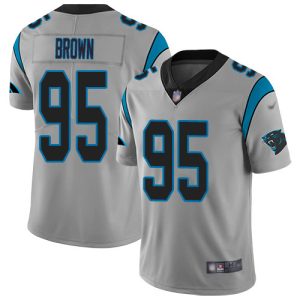 Comfortable Sleek Panthers #95 Derrick Brown Silver Youth Stitched NFL Limited Inverted Legend Jersey for a Stylish Sporting Appearance